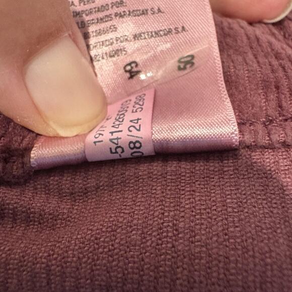 NWT American Eagle Pants Womens 14 Long Tall Burgundy Corduroy Stretch Skinny - Picture 15 of 16